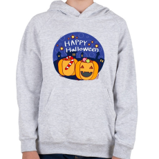 PRINTFASHION Happy Halloween Night - Gyerek kapucnis pulóver - Sport szürke