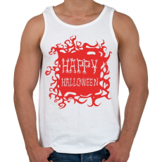 PRINTFASHION Happy Halloween - Piros - Férfi atléta - Fehér