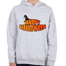 PRINTFASHION Happy Halloween sapkás - Gyerek kapucnis pulóver - Sport szürke