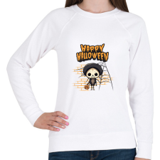 PRINTFASHION Happy Halloween tökfej - Női pulóver - Fehér női pulóver, kardigán