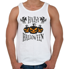 PRINTFASHION Happy Halloween Tökfejes - Férfi atléta - Fehér