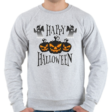 PRINTFASHION Happy Halloween Tökfejes - Férfi pulóver - Sport szürke férfi pulóver, kardigán
