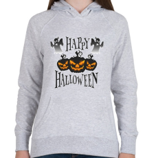 PRINTFASHION Happy Halloween Tökfejes - Női kapucnis pulóver - Sport szürke