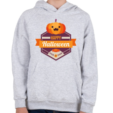 PRINTFASHION Happy Halloween Trick or Treat2 - Gyerek kapucnis pulóver - Sport szürke