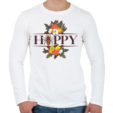 PRINTFASHION Happy - Méh - Férfi hosszú ujjú póló - Fehér