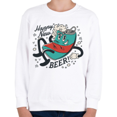PRINTFASHION Happy New Beer - Gyerek pulóver - Fehér