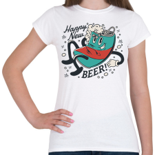 PRINTFASHION Happy New Beer - Női póló - Fehér női póló