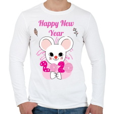 PRINTFASHION happy new year - Férfi hosszú ujjú póló - Fehér férfi póló