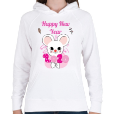 PRINTFASHION happy new year - Női kapucnis pulóver - Fehér