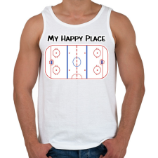 PRINTFASHION Happy place - Férfi atléta - Fehér atléta, trikó