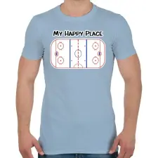 PRINTFASHION Happy place - Férfi póló - Világoskék férfi póló