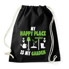 PRINTFASHION Happy place - Sportzsák, Tornazsák - Fekete tornazsák