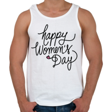 PRINTFASHION Happy Woman's Day - Férfi atléta - Fehér