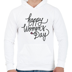 PRINTFASHION Happy Woman's Day - Férfi kapucnis pulóver - Fehér