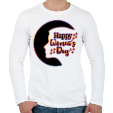 PRINTFASHION Happy Women's Day - Férfi hosszú ujjú póló - Fehér