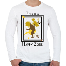 PRINTFASHION happy zone - Férfi hosszú ujjú póló - Fehér férfi póló