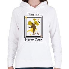 PRINTFASHION happy zone - Női kapucnis pulóver - Fehér