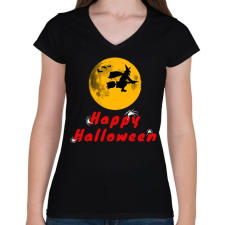 PRINTFASHION happyhalloween2 - Női V-nyakú póló - Fekete női póló