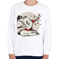 PRINTFASHION Harakiri japán tollrajz - Gyerek pulóver - Fehér gyerek pulóver, kardigán