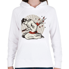 PRINTFASHION Harakiri japán tollrajz - Női kapucnis pulóver - Fehér női pulóver, kardigán