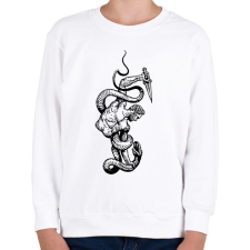 PRINTFASHION Harc a kígyóval - Gyerek pulóver - Fehér gyerek pulóver, kardigán