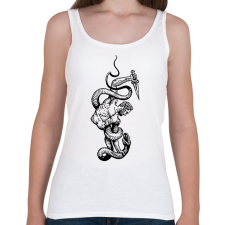 PRINTFASHION Harc a kígyóval - Női atléta - Fehér női trikó