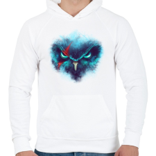 PRINTFASHION Harcos bagoly - Férfi kapucnis pulóver - Fehér férfi pulóver, kardigán