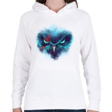 PRINTFASHION Harcos bagoly - Női kapucnis pulóver - Fehér