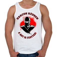 PRINTFASHION HARCOS KÉZBEN - Férfi atléta - Fehér