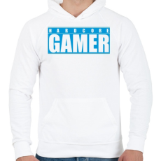 PRINTFASHION Hardcore Gamer - Férfi kapucnis pulóver - Fehér
