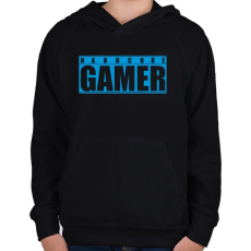 PRINTFASHION HARDCORE GAMER - Gyerek kapucnis pulóver - Fekete