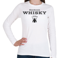 PRINTFASHION Hardcore Whisky Lover - Női hosszú ujjú póló - Fehér női póló