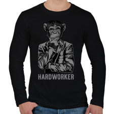 PRINTFASHION Hardworker - Férfi hosszú ujjú póló - Fekete férfi póló