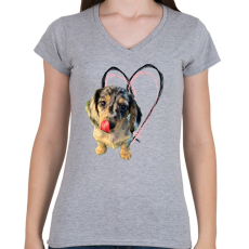 PRINTFASHION harlekin tacsi - Női V-nyakú póló - Sport szürke