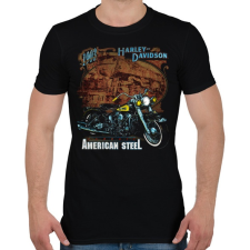 PRINTFASHION Harley Davidson Vintage - Férfi póló - Fekete férfi póló