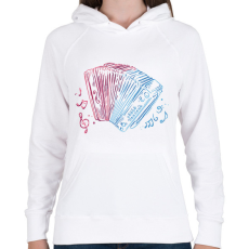 PRINTFASHION Harmonika - Női kapucnis pulóver - Fehér