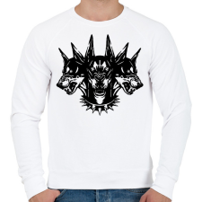 PRINTFASHION Három fejű kutya - Férfi pulóver - Fehér férfi pulóver, kardigán