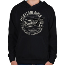 PRINTFASHION Három motoros repülőgép - Gyerek kapucnis pulóver - Fekete