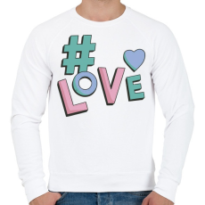 PRINTFASHION Hashtag  LOVE - Férfi pulóver - Fehér