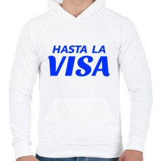 PRINTFASHION HASTA LA VISA - Férfi kapucnis pulóver - Fehér