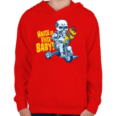 PRINTFASHION Hasta la vista baby! - Gyerek kapucnis pulóver - Piros