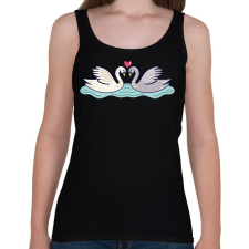 PRINTFASHION Hattyú love - Női atléta - Fekete női trikó