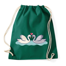 PRINTFASHION Hattyú love - Sportzsák, Tornazsák - Sötétzöld tornazsák