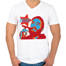 PRINTFASHION Havanna szivar & Fidel Castro - Férfi V-nyakú póló - Fehér férfi póló