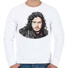 PRINTFASHION Havas Jon - Férfi pulóver - Fehér férfi pulóver, kardigán