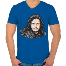 PRINTFASHION Havas Jon - Férfi V-nyakú póló - Királykék