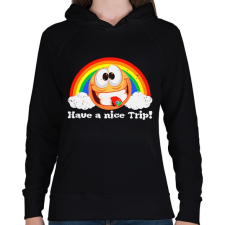 PRINTFASHION Have a  nice trip! - Női kapucnis pulóver - Fekete női pulóver, kardigán