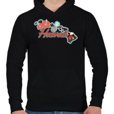 PRINTFASHION Hawaii  - Férfi kapucnis pulóver - Fekete