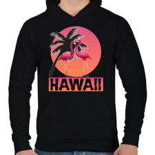 PRINTFASHION Hawaii - Férfi kapucnis pulóver - Fekete férfi pulóver, kardigán