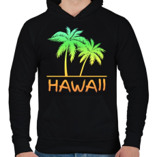 PRINTFASHION Hawaii - Férfi kapucnis pulóver - Fekete